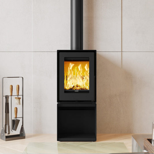 ADF Millenium L37 Freestanding Wood Fireplace With Log Storage