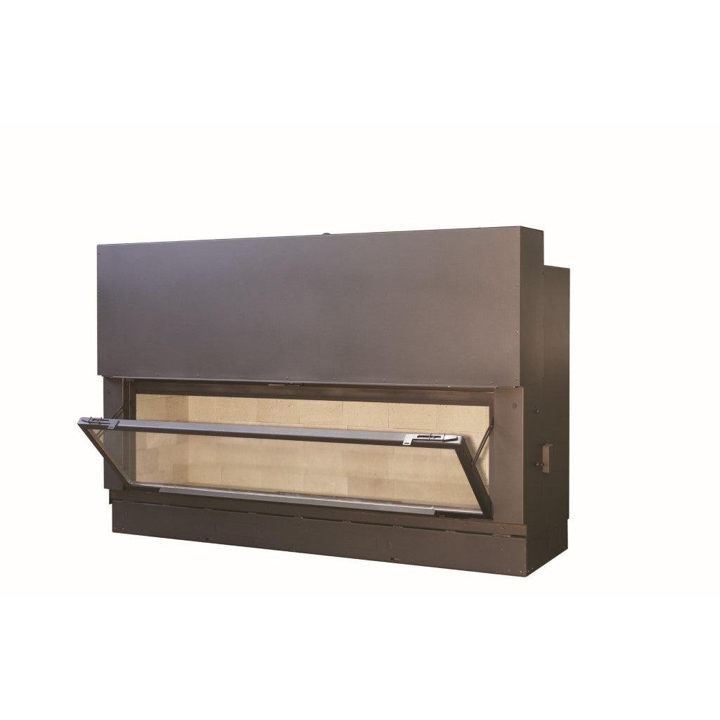 AXIS H1600 XXL Panoramic Single Sided Inbuilt Wood Fireplace With Lift & Swing Door