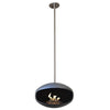 Aeris Hanging Cocoon Ethanol Fireplace - Matte Black With Angled Stainless Steel Suspension
