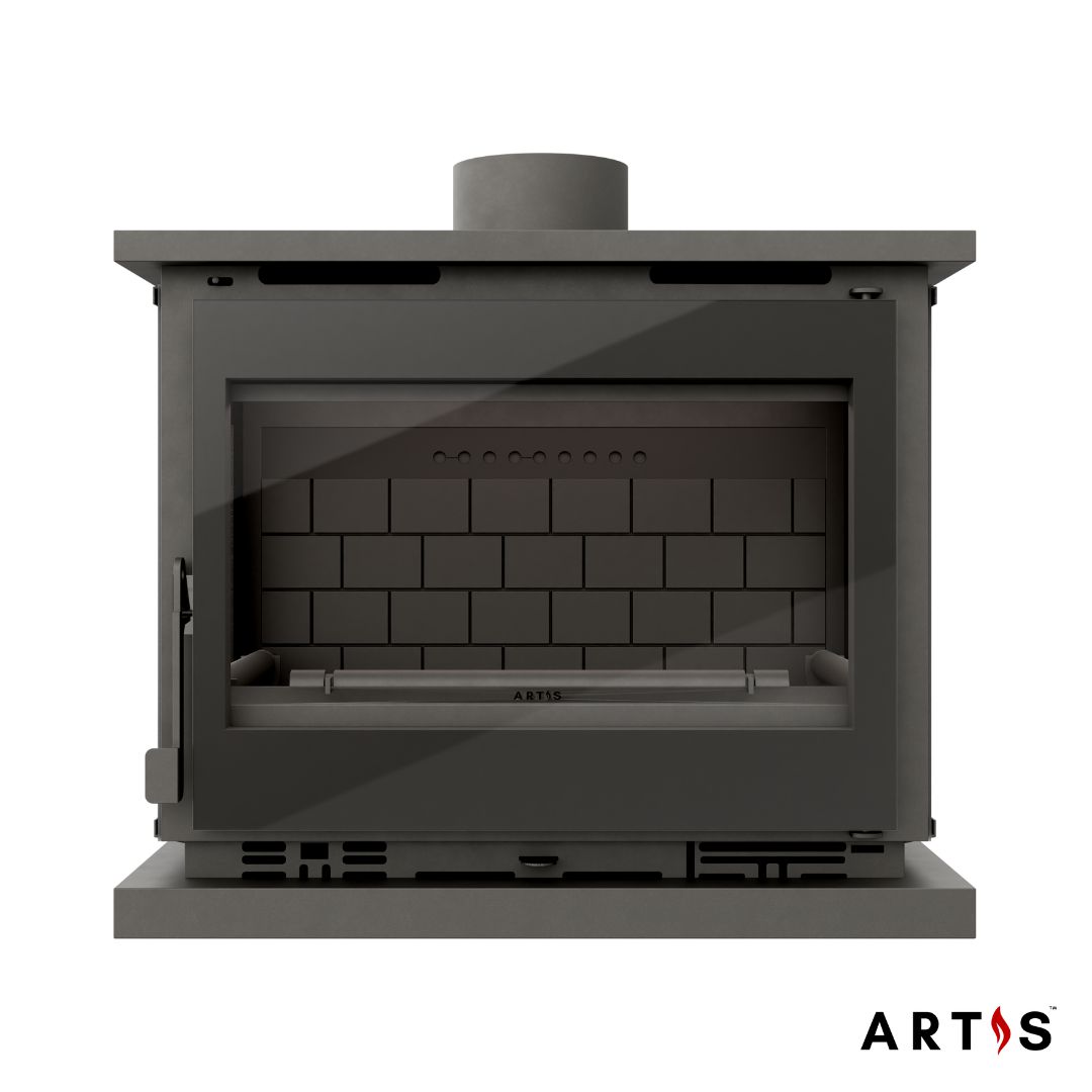 Artis M-173 FK Freestanding or Wall Hung 3 Sided Wood Fireplace