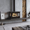 Artis M-183 FK Freestanding or Wall Hung 3 Sided Wood Fireplace