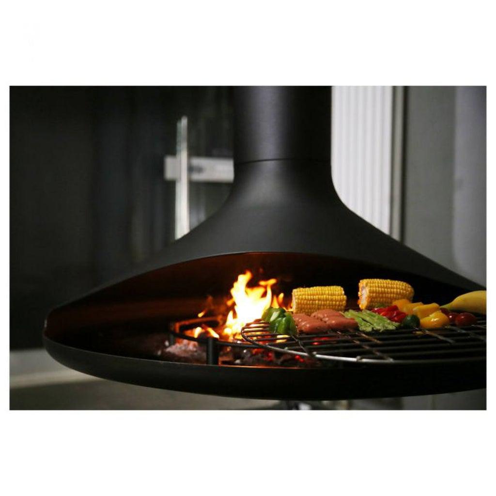 Atomo Suspended Fireplace With Ethanol Burner & Base Plate