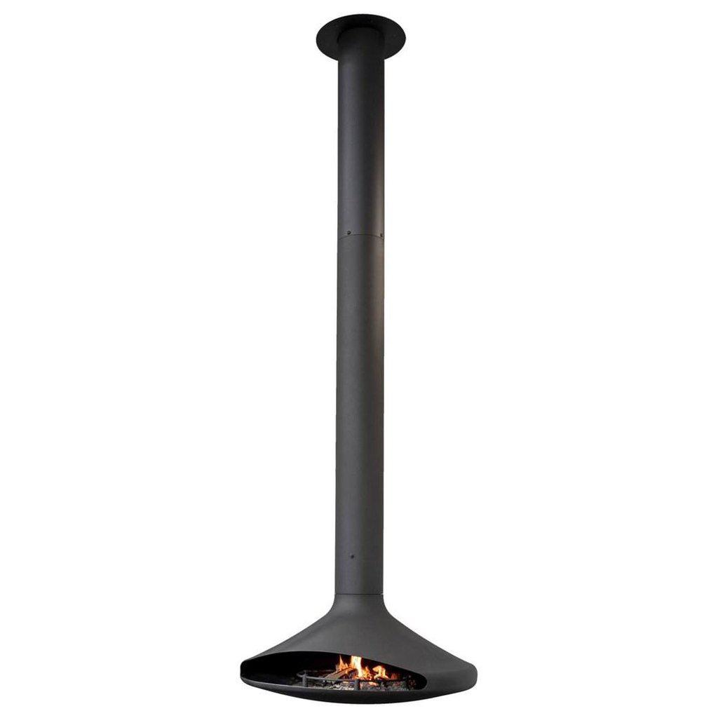 Atomo Suspended Fireplace With Ethanol Burner & Base Plate