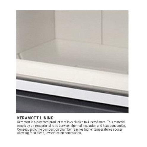 Austroflamm Dexter (Door Hinge Right with Top Extension Box & Adjustable Damper) Wood Fireplace