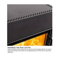 Austroflamm Dexter (Door Hinge Right with Top Extension Box & Adjustable Damper) Wood Fireplace