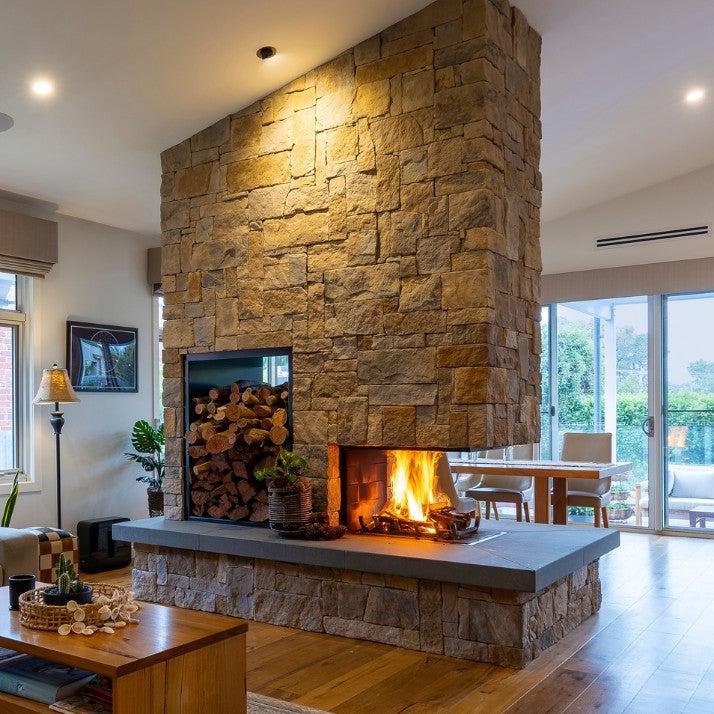 Axis EPI950 Three Sided Inbuilt Wood Fireplace With Lift & Swing Door ...