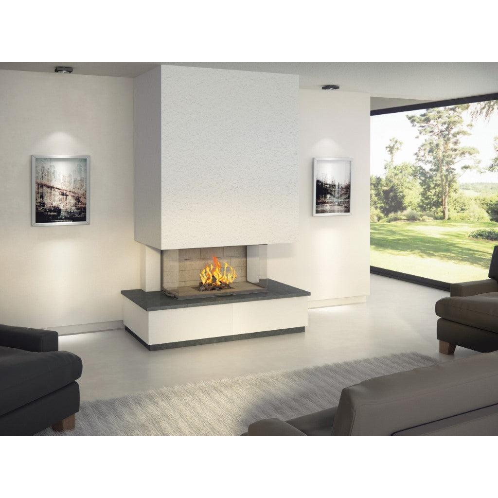 Axis H1200 3V Panoramic Three Sided Inbuilt Wood Fireplace With Lift & Swing Door