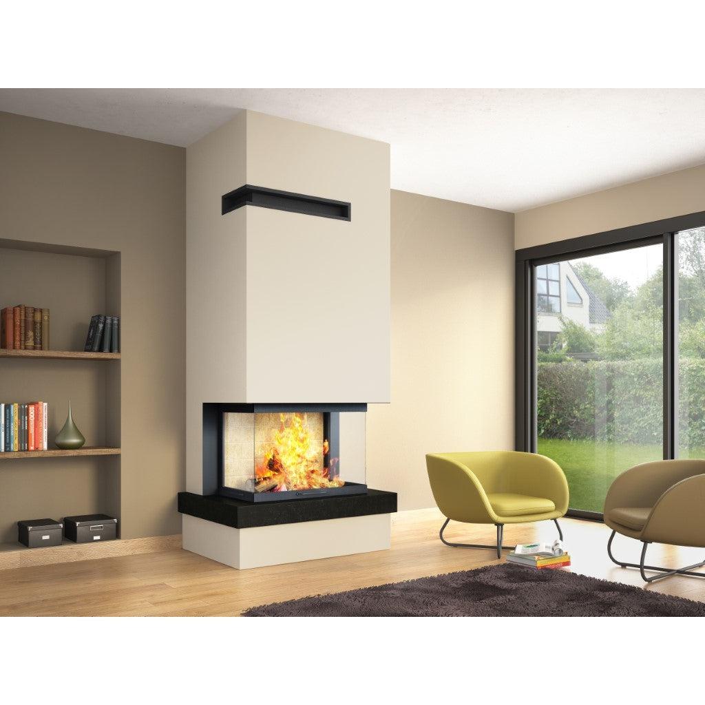 Axis H1200 3V Panoramic Three Sided Inbuilt Wood Fireplace With Lift & Swing Door
