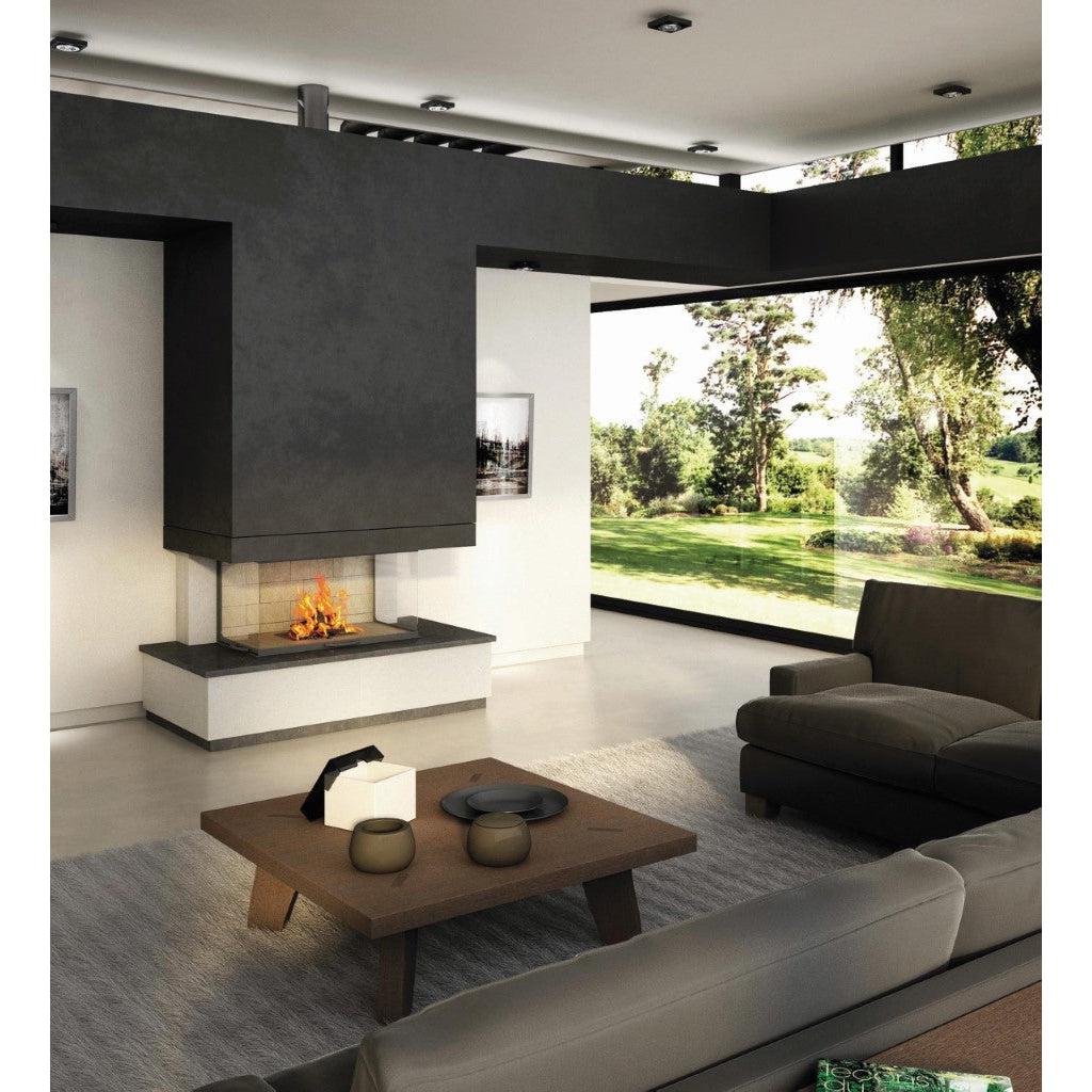 Axis H1200 3V Panoramic Three Sided Inbuilt Wood Fireplace With Lift & Swing Door
