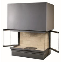 Axis H1200 3V Panoramic Three Sided Inbuilt Wood Fireplace With Lift & Swing Door
