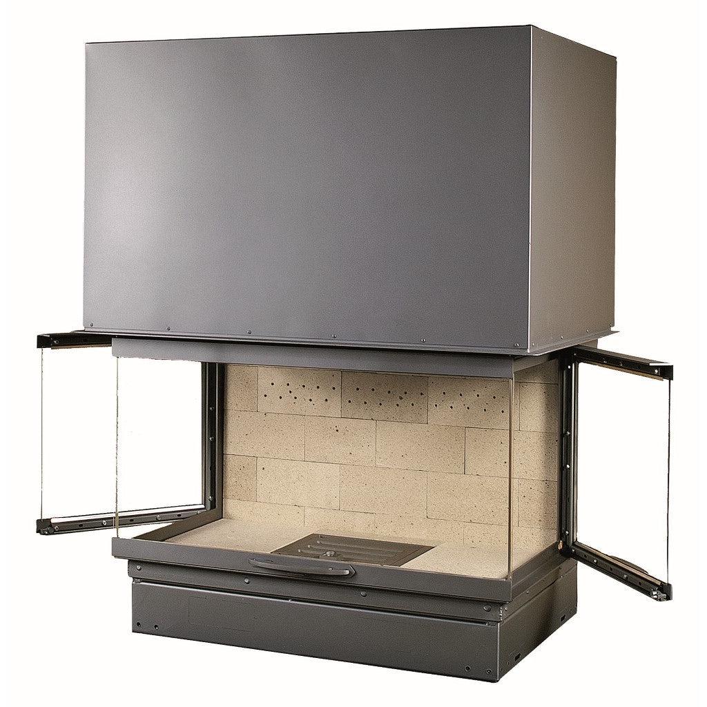 Axis H1200 3V Panoramic Three Sided Inbuilt Wood Fireplace With Lift & Swing Door