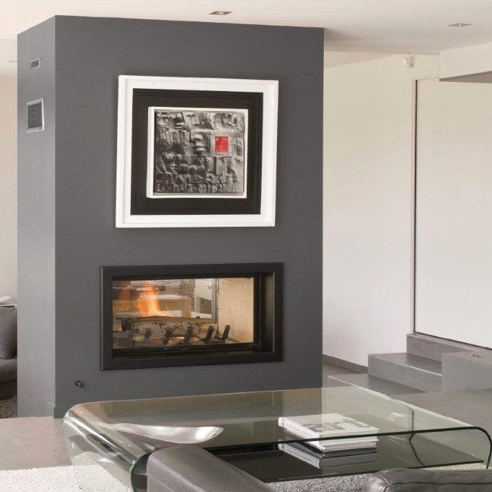 Axis H1600 DS Panoramic Double Sided Inbuilt Wood Fireplace With Lift & Swing Door