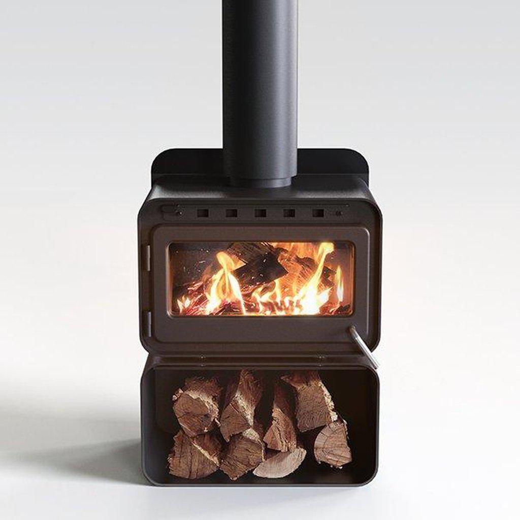 Blaze B100 Wood Fireplace with Wood Stacker