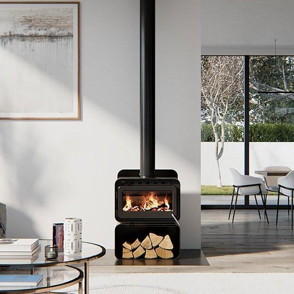Blaze B100 Wood Fireplace with Wood Stacker