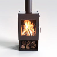 Blaze B400 Wood Fireplace with Wood Stacker