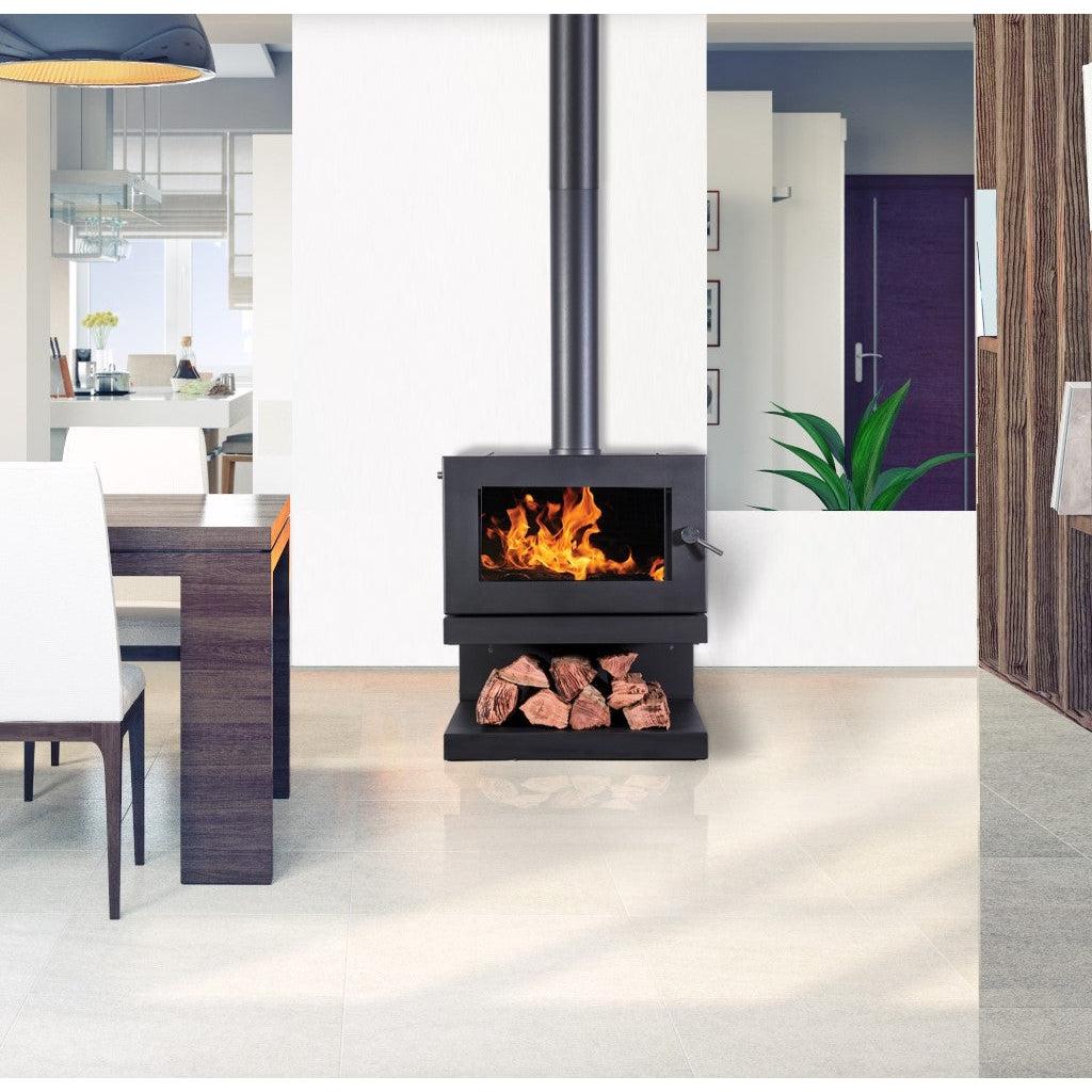 Blaze B900 Wood Fireplace with Base, Remote & Fan