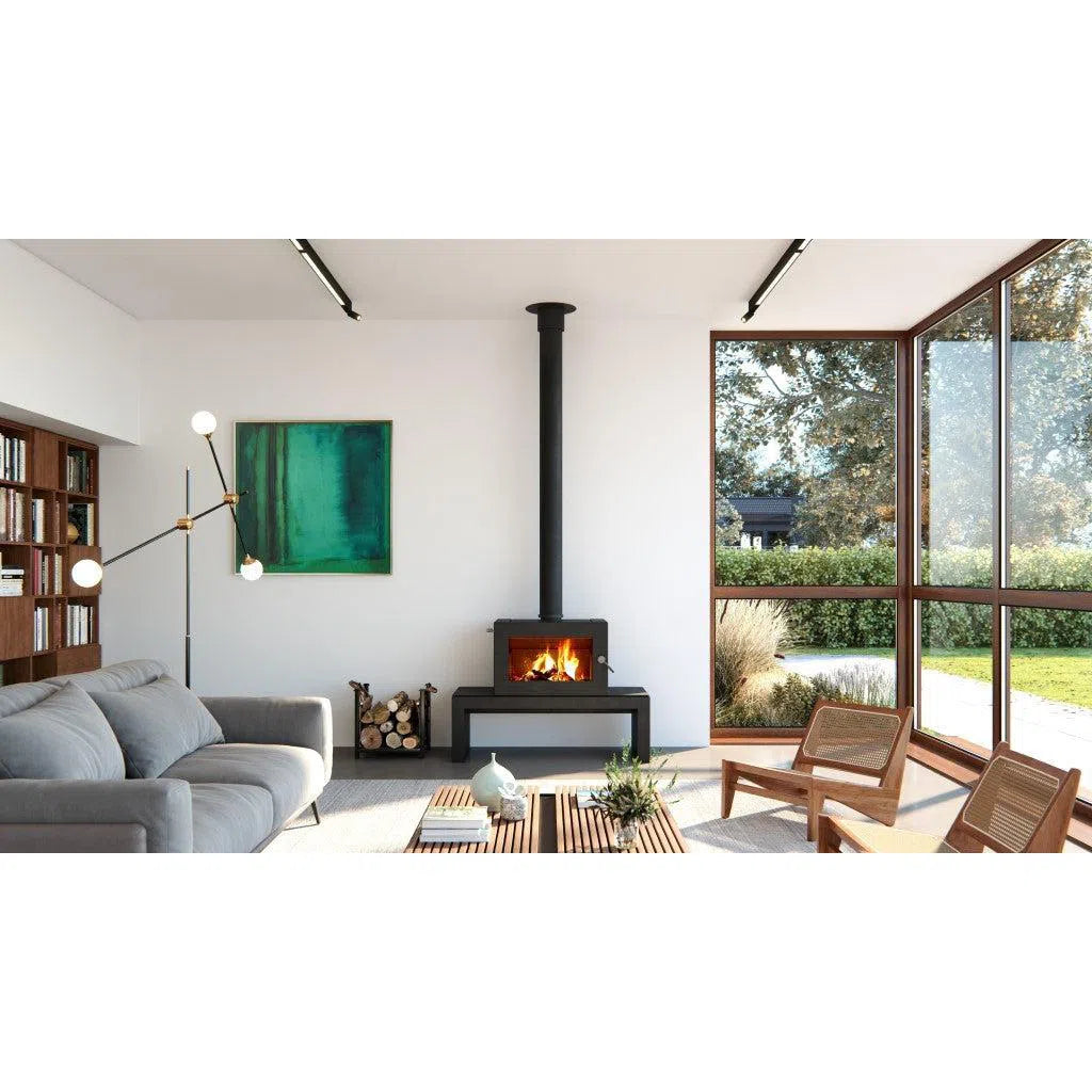 Blaze B905 Wood Fireplace with Coffee Table, Remote Control & Fan