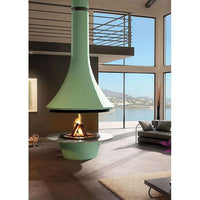 Bordelet EVA 992 Central Hanging Wood Fireplace - Intense Black