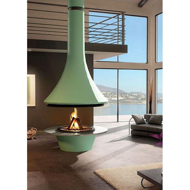 Bordelet EVA 992 Central Hanging Wood Fireplace - Intense Black