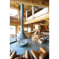Bordelet EVA 992 Central Hanging Wood Fireplace - Intense Black