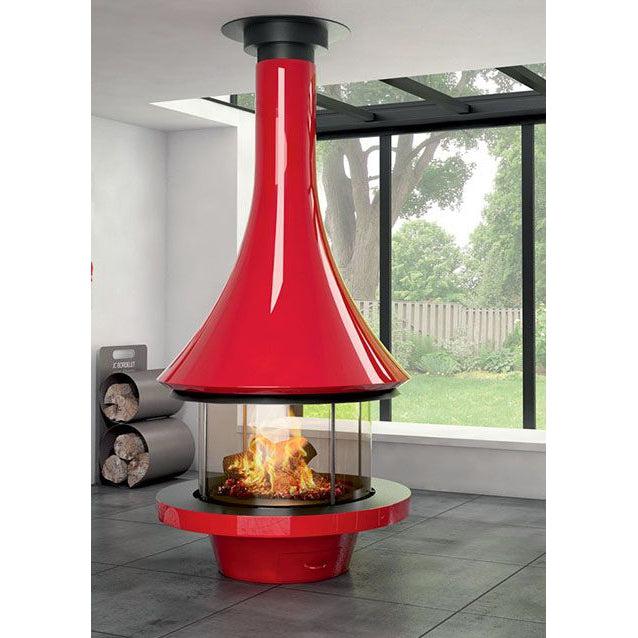Bordelet EVA 992 Central Hanging Wood Fireplace - Intense Black