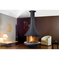 Bordelet EVA 992 Central Hanging Wood Fireplace - Intense Black