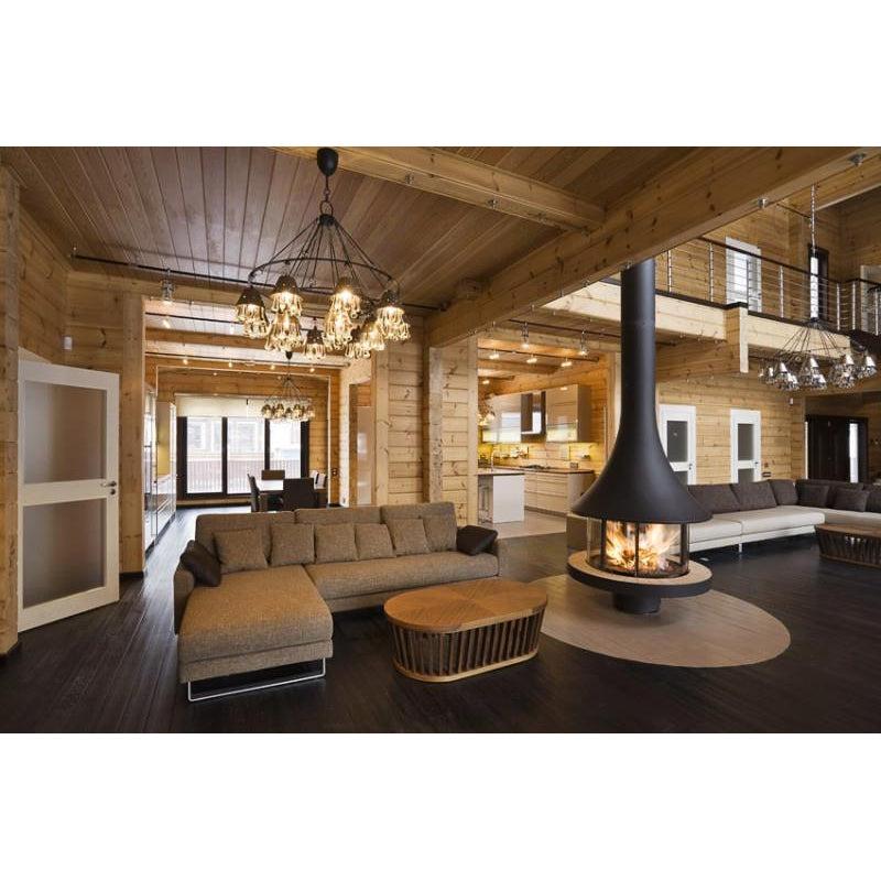 Bordelet EVA 992 Central Hanging Wood Fireplace - Intense Black