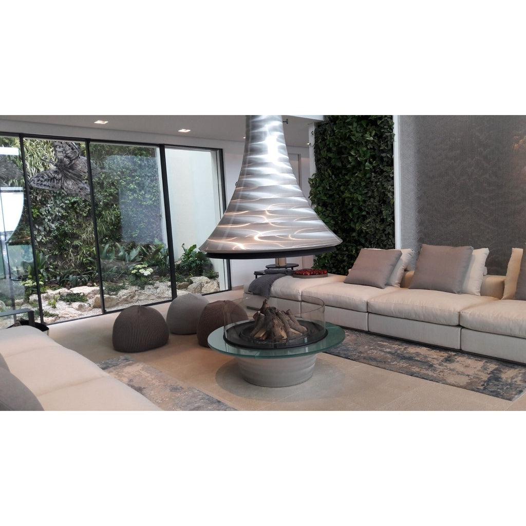 Bordelet EVA 992 Central Hanging Wood Fireplace - Intense Black