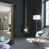 Bordelet LEA 998 Wall Mounted Wood Fireplace With Safety Glass - Intense Black