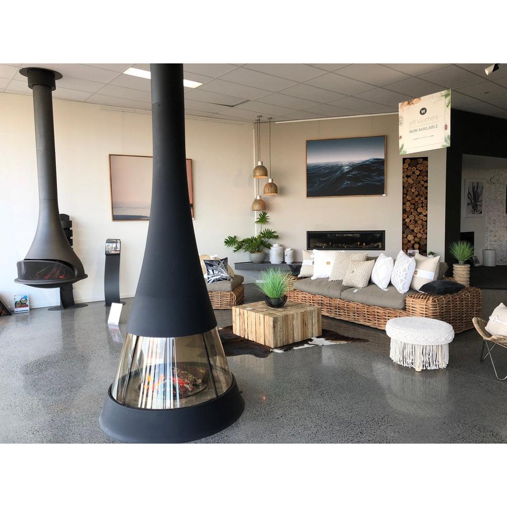 Bordelet LINEA 914 Central Wood Fireplace - Intense Black
