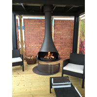 Bordelet TATIANA 997 Central Non-Rotating Hanging Wood Fireplace - Intense Black