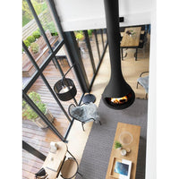 Bordelet TATIANA 997 Central Non-Rotating Hanging Wood Fireplace - Intense Black