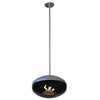 Cocoon Aeris Hanging Ethanol Fireplace - Black Shell w Stainless Steel Pole