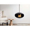 Cocoon Aeris Hanging Ethanol Fireplace - Black Shell w Stainless Steel Pole