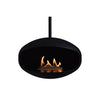 Cocoon Aeris Hanging Ethanol Fireplace - Matt Black With Angled Pole