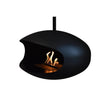 Cocoon Aeris Hanging Ethanol Fireplace - Matt Black With Angled Pole