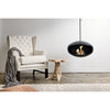 Cocoon Aeris Hanging Ethanol Fireplace - Matt Black With Angled Pole