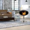 Cocoon Pedestal Standing Ethanol Fireplace - Black Shell w Stainless Steel Stand