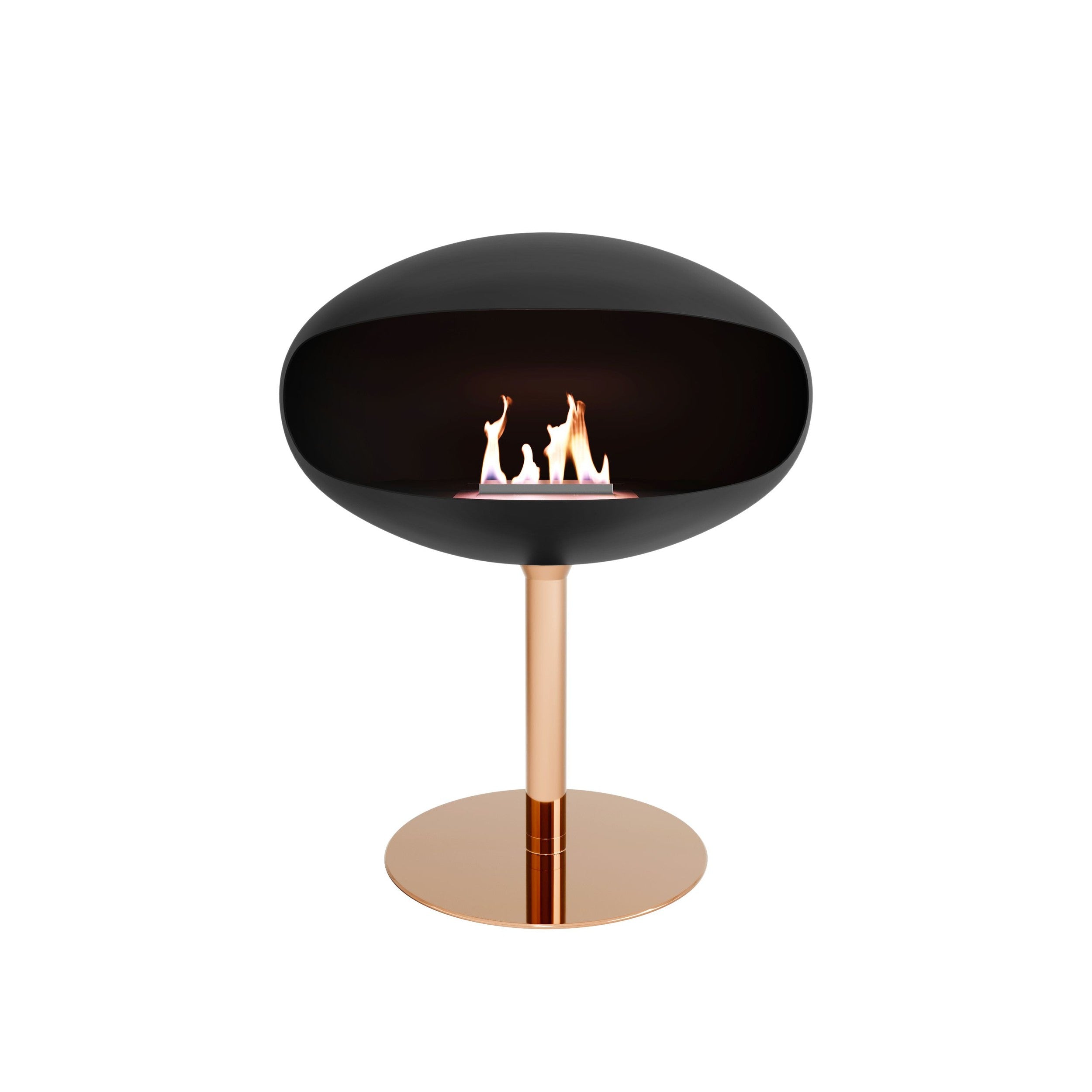 Cocoon Pedestal Standing Ethanol Fireplace - Matt Black