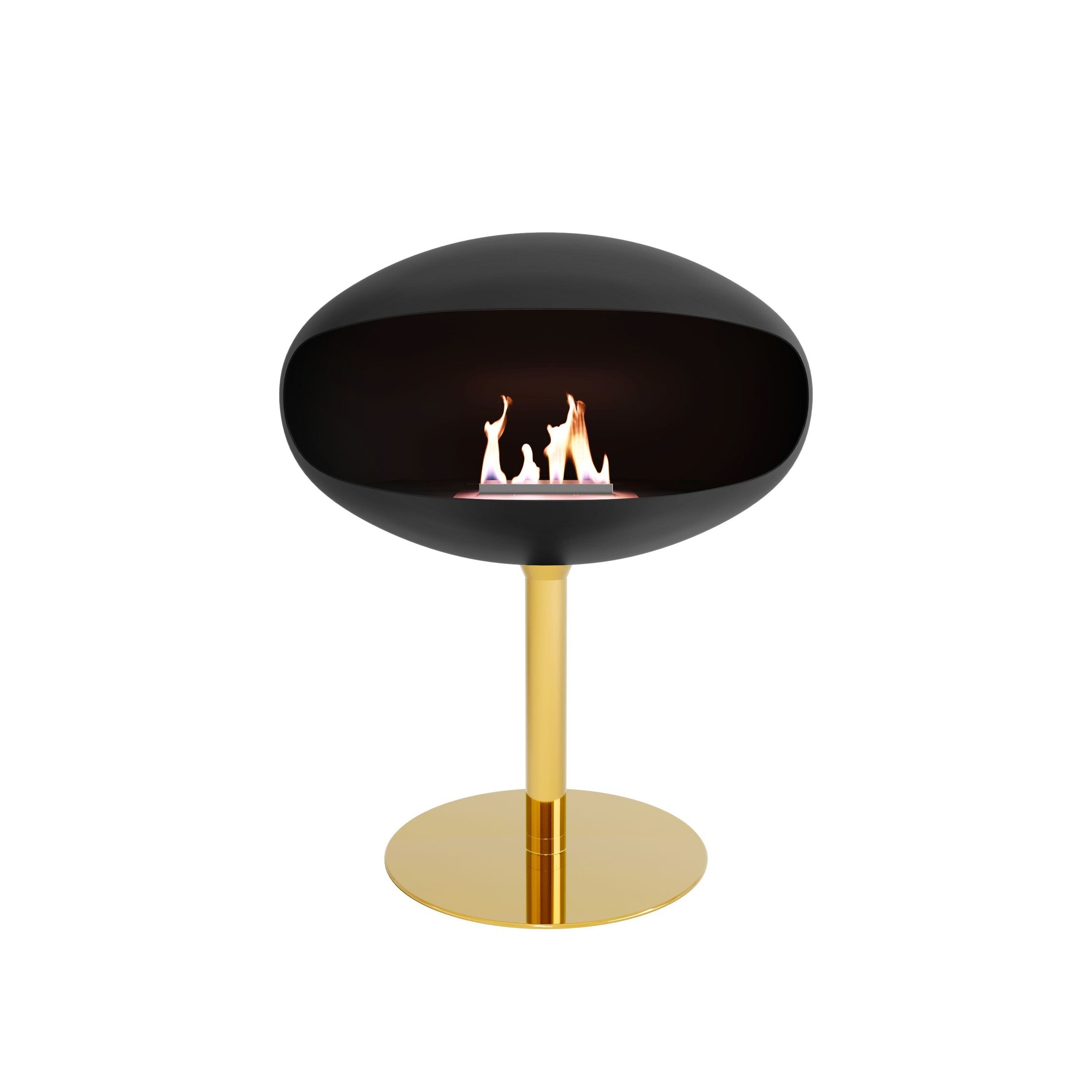 Cocoon Pedestal Standing Ethanol Fireplace - Matt Black