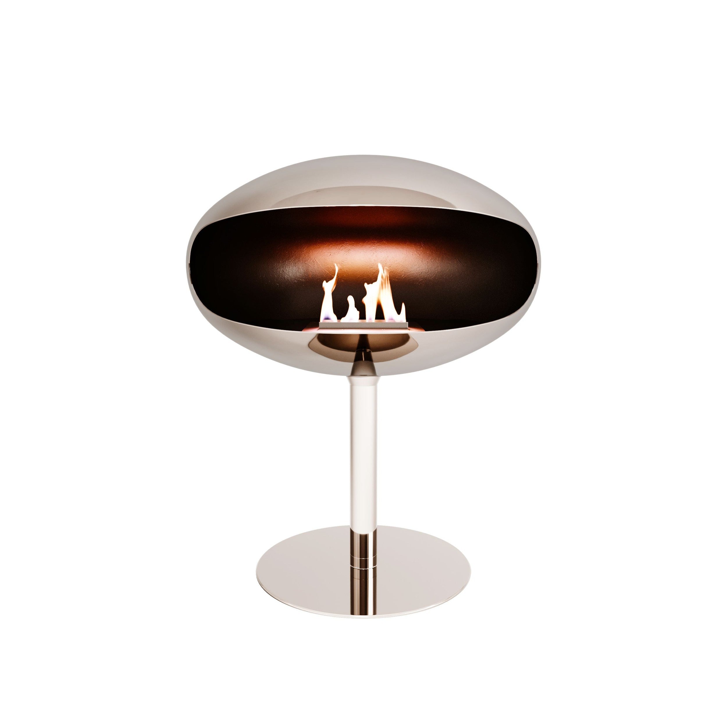 Cocoon Pedestal Standing Ethanol Fireplace - Stainless Steel