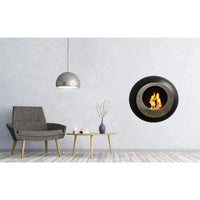 Cocoon Vellum Wall Mounted Ethanol Fireplace - Matt Black