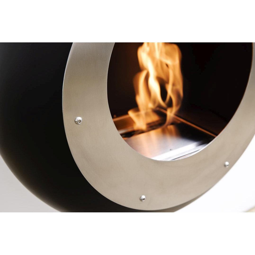 Cocoon Vellum Wall Mounted Ethanol Fireplace - Matt Black