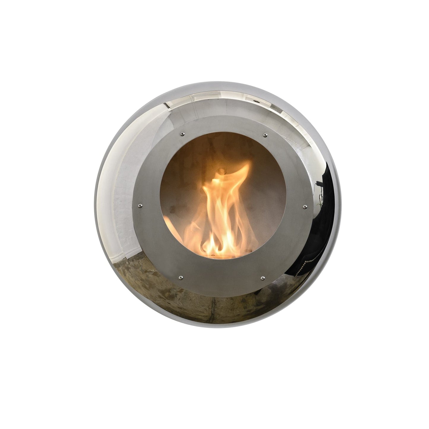 Cocoon Vellum Wall Mounted Ethanol Fireplace - Stainless Steel
