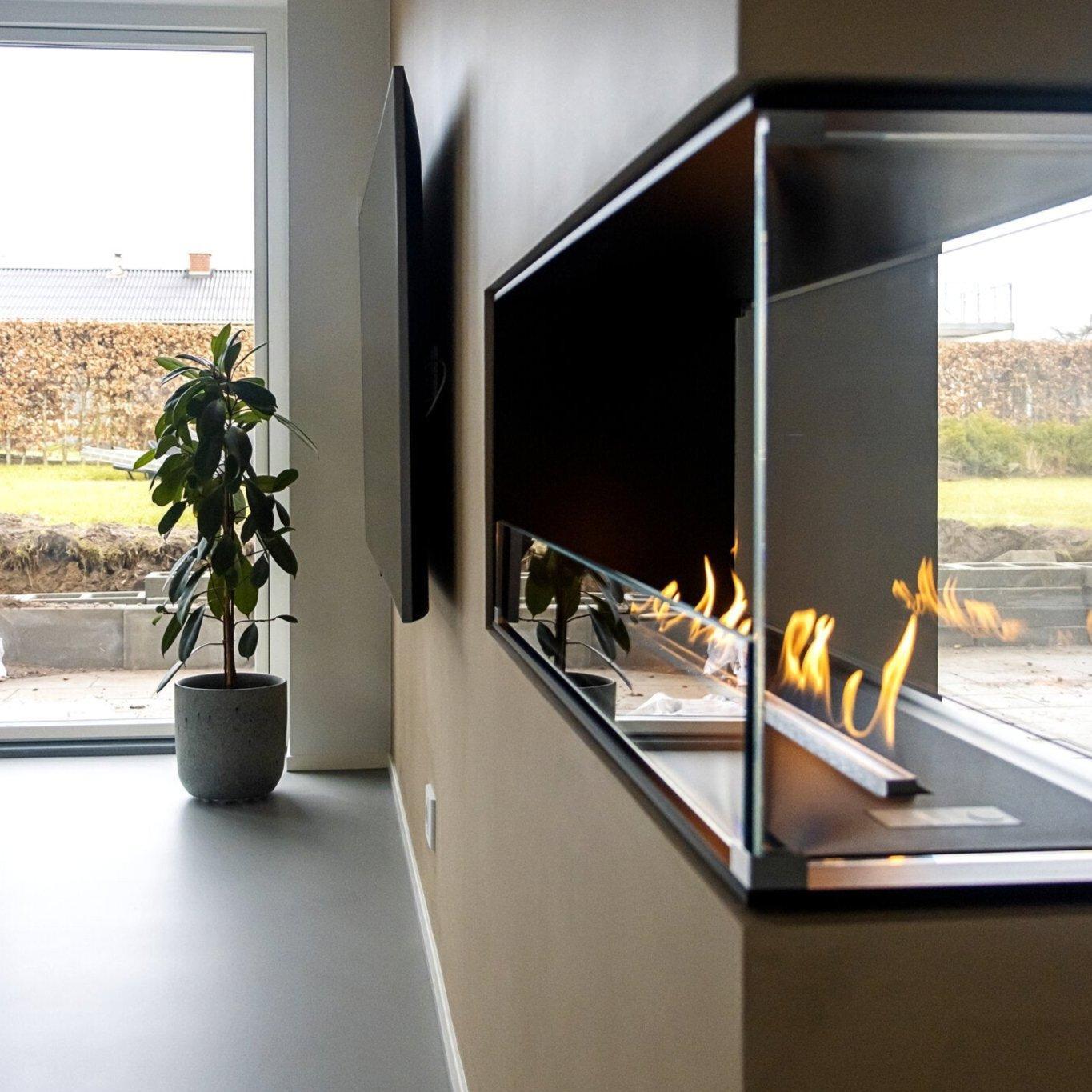 Decoflame Montreal Bay Ethanol Fireplace with Net Zero Burner