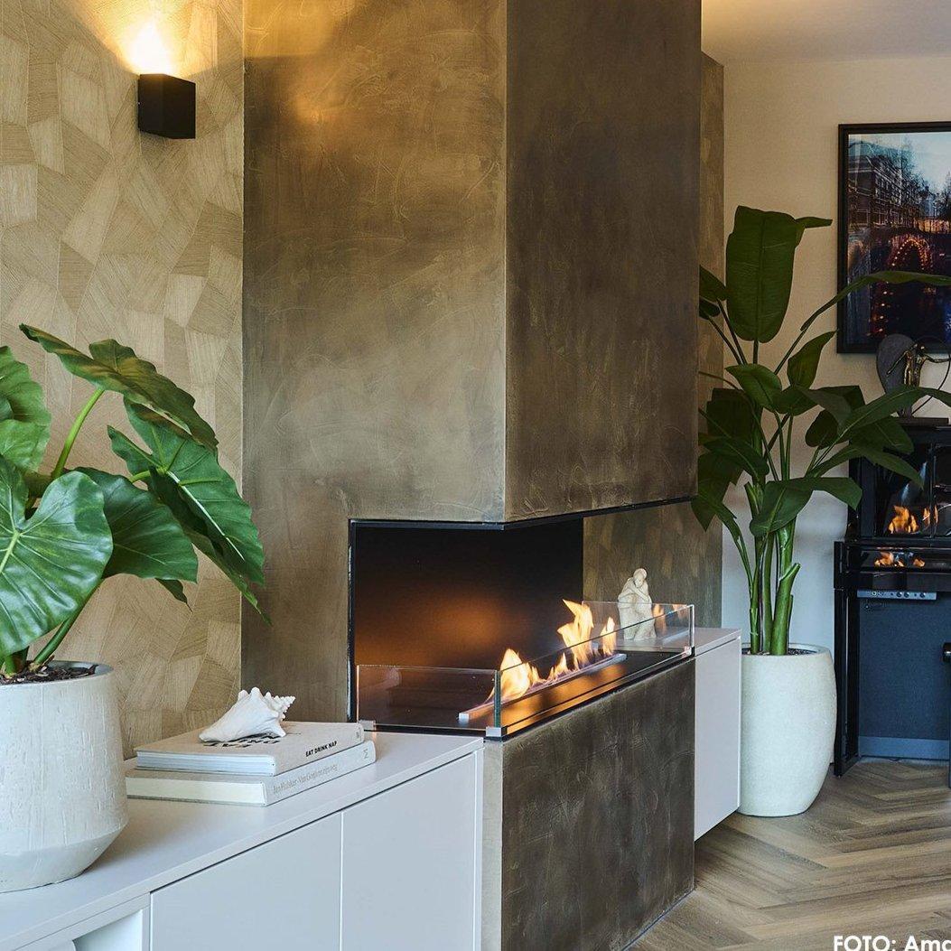 Decoflame Montreal Peninsula Ethanol Fireplace with Net Zero Burner