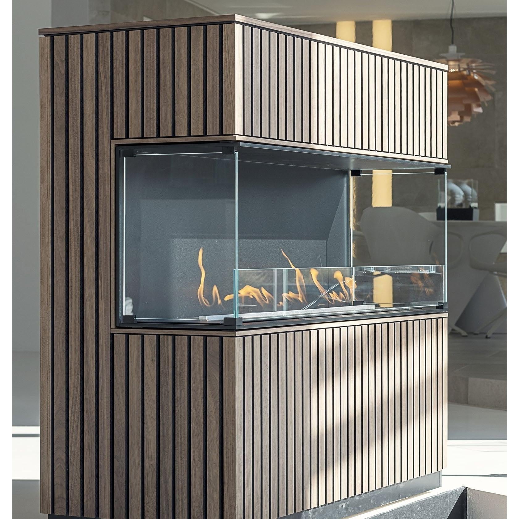 Decoflame Montreal Peninsula Ethanol Fireplace with Net Zero Burner