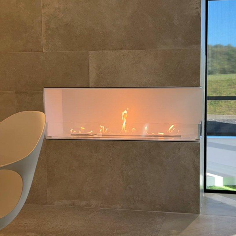 Decoflame Montreal Right Corner Ethanol Fireplace with Net Zero Burner