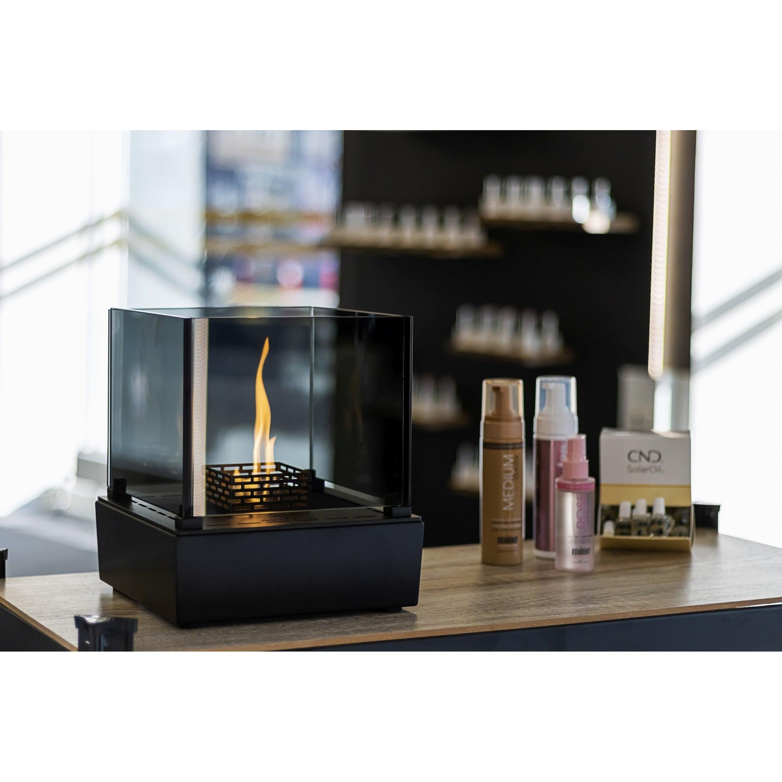 Decoflame Outdoor Net Zero Manual Nice Tower Freestanding Black Ethanol Fireplace