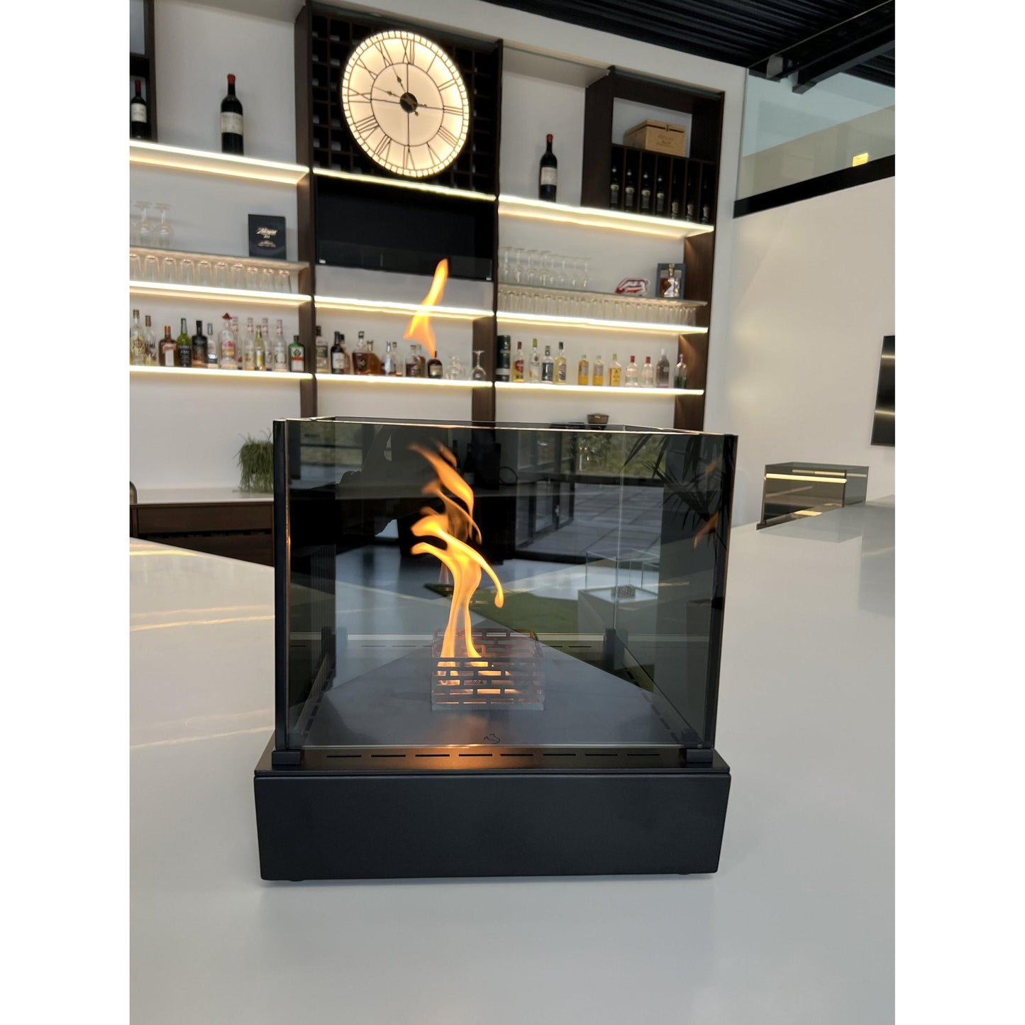 Decoflame Outdoor Net Zero Manual Nice Tower Freestanding Black Ethanol Fireplace